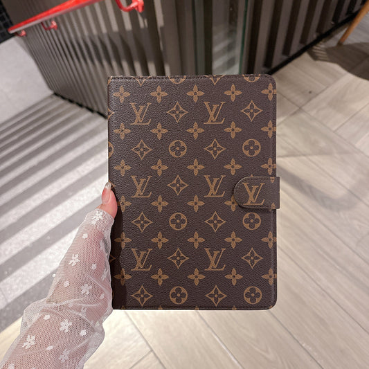 Luxury Monogram Leather iPad Case | Flip Folio + Kickstand + Card Slots