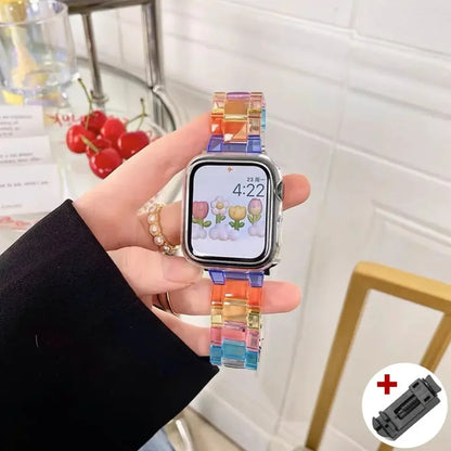 Resin Rainbow Strap for Apple Watch Series