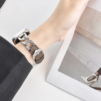 Metal Leather Strap For Apple Watch