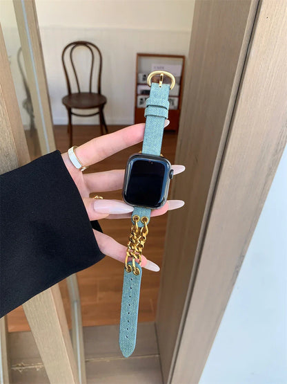 Slim Leather Strap For Apple Watch