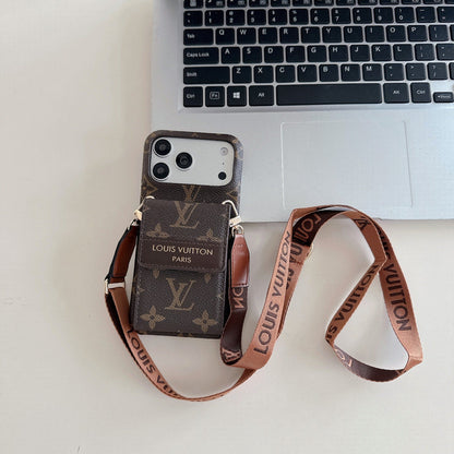 The Bag Life — Brown Monogram iPhone Crossbody Case with Full Flip Wallet